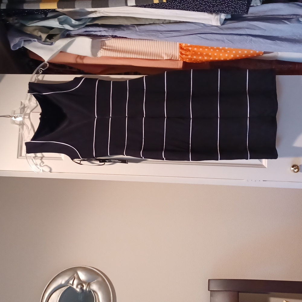 WHBM Black/white piping sleeveless body con dress size 00 - Picture 4 of 6